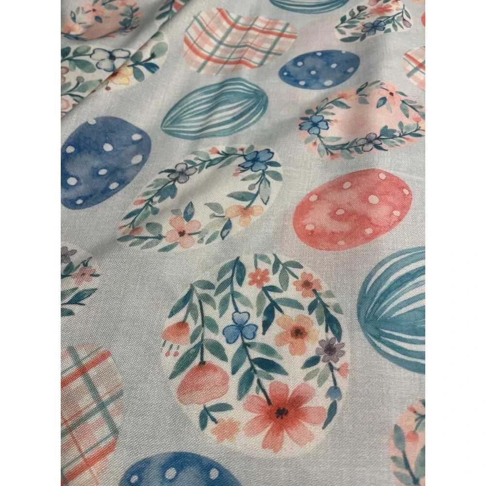 Cynthia Rowley Easter Egg Floral Tablecloth 60x102” EUC